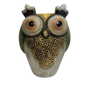 Decorative Ceramic Owl Planter - Multicolor